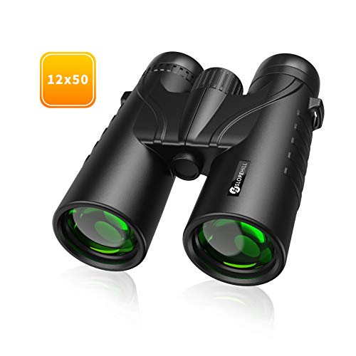 Binocolo Professionale, Slopehill 12X50 Portatile HD Binocoli Compatto Anti-Fog Funzione di Visione Notturna Bassa e IPX7 Materiali impermeabili per Birdwatching, Caccia, Viaggi, Concerti