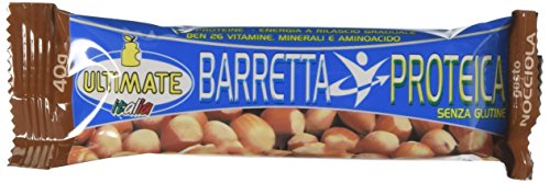 Barretta Proteica – Barretta Col 33% Di Proteine - Con Vitamine, Minerali E Aminoacidi – Ideale Nella Dieta Per Il Potere Saziante E Per Appagare La Voglia Di Dolce - Gusto Nocciola - Ultimate Italia