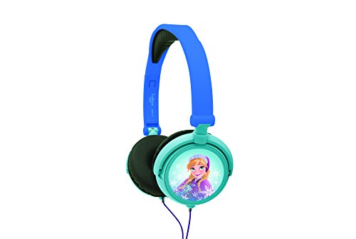 Lexibook HP010FZ - Cuffie Stereo Bambini Disney Frozen, Design Anna/Elsa, Potenza Sonora Limitata, Archetto Regolabile, Pieghevoli, Blu/Blu Chiaro