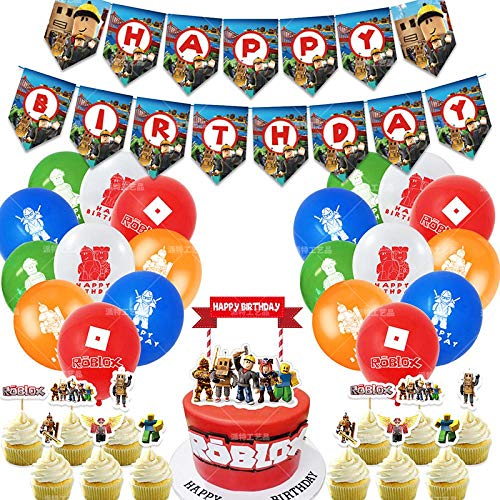 shengping Originale Roblox Virtual World Birthday Flag Cake Card Sandbox Balloon Suit Gioco Decorazione per Feste