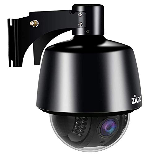 ZILNK 1080P Telecamera di sicurezza Wi-Fi all'esterno,Riconoscimento umanoide, padella/inclinazione,Zoom ottico 5X, Visione notturna IR,allarme di movimento,Supporto per schede SD da 64 GB