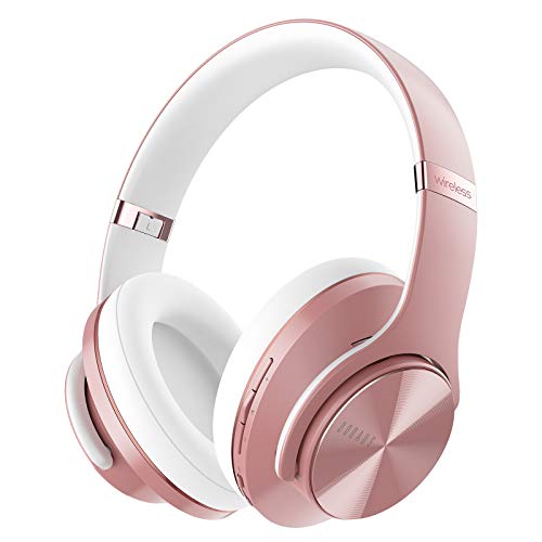 DOQAUS Cuffie Bluetooth Over Ear, 3 EQ Modalità, Cuffie Over Ear Audio ad Alta fedeltà 52 Ore Cuffie Bluetooth 5.0, Microfono Incorporato&Doppio driver da 40 mm, per telefono/Xiaomi/TV/iPad (Oro rosa)
