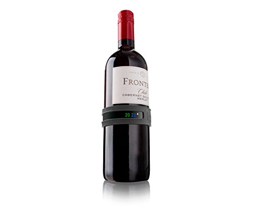 Vacu Vin - Termometro per vino (da attaccare alla bottiglia di vino per misurare la temperatura), Colore Grigio Scuro