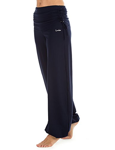 Winshape Winston Hape Damen WH1 Fitness Tempo Libero Sport Yoga Pilates Training Pantaloni, Donna, Damen Trainingshose WH1 Fitness Freizeit Sport Yoga Pilates, Blu Notte, M