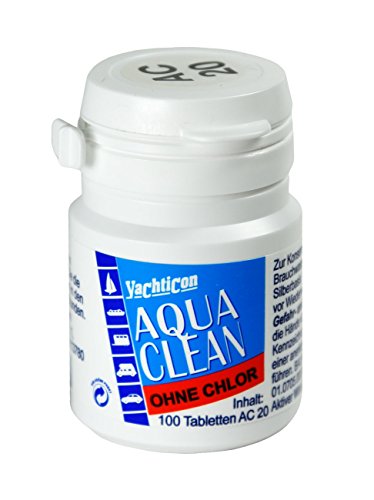 Yachticon Aqua Clean AC 20 Compresse Acqua Potabile Pulizia Depurazione Germi Batteri 100 Pezzi 2000 Litri Senza Cloro Fino 6 Mesi