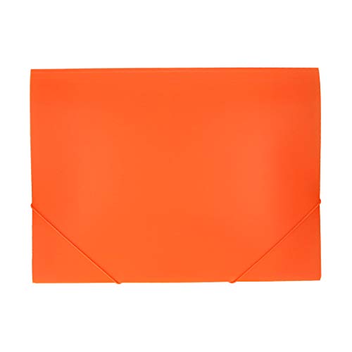 TTO - Cartellina con elastici angolari, in polipropilene, formato A3, 3 alette, arancione fluo