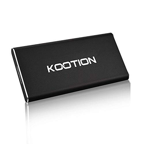 KOOTION 120GB SSD Portatile Hard Disk Solido Esterno Disco Rigido SSD USB 3.0, Alta Velocità di Lettura e Scrittura Fino a 400 MB/s e 300 MB/s, per PC, Computer, Laptop, MacBook, Desktop, Nero