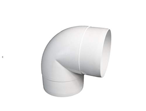 Tubo di ventilazione, in plastica ABS e PVC, di forma circolare, con diametro di 100 mm e angolo di 90°, AL100-90