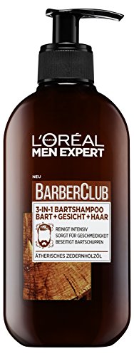 L' Oréal Men Expert Barber Club 3 in 1 Barba Shampoo, Viso e Capelli, 200 ML