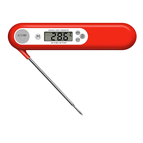 KAIKUN Termometro da Cucina Digitale Termometro per Alimenti Termometro per Alimenti Termometro di Carne della Sonda BBQ Red