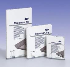 Atrauman AG - 10 bende, 5 x 5 cm, colore argento