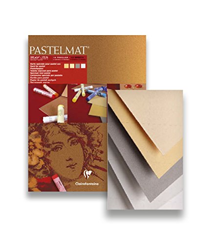 Clairefontaine 30 x 40 cm PastelMat Pastel Card Pad No1, 360 g, 12 fogli, colori assortiti