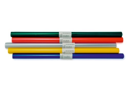 Landre 100420049 - Confezione da 10 rotoli per foderare libri, 2 x 0,4 m, colori assortiti