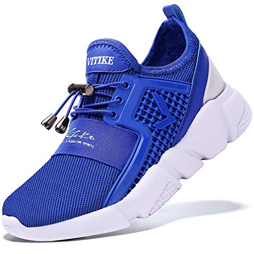 Scarpe Sportive Bambini e Ragazzi Scarpe da Corsa Ginnastica Respirabile Mesh Running Sneakers Fitness Casual(F-Blu,42 EU)