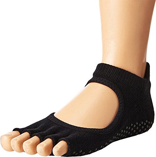 Toesox Ytoentbellarinablks, Calze per Yoga E Pilates Unisex – Adulto, Black, Small