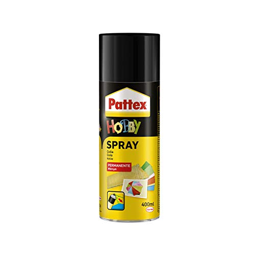 Pattex Hobby Spray Adesivo Colla spray per grandi superfici con presa immediata, Colla rapida riposizionabile ideale per hobbistica e fai da te, bomboletta spray 400ml