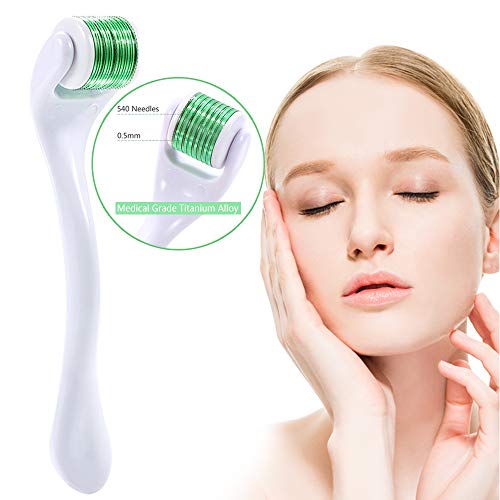 Titanio Micro-ago Derma Roller 0.5mm, 540-aghi Derma Rullo Migliore Anti Invecchiamento Strumento per cicatrici da acne, rughe, anti invecchiamento, pigmentazione, rigenerazione interna della pelle