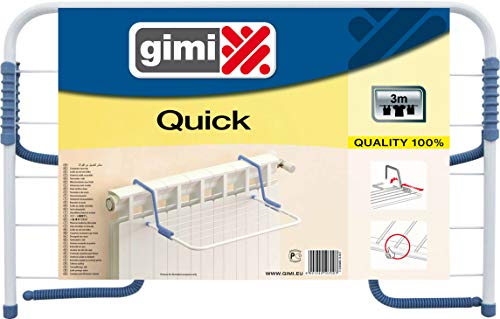 Gimi Quick Stendibiancheria da Termosifone in Acciaio, Stendino da 3 m, metallo