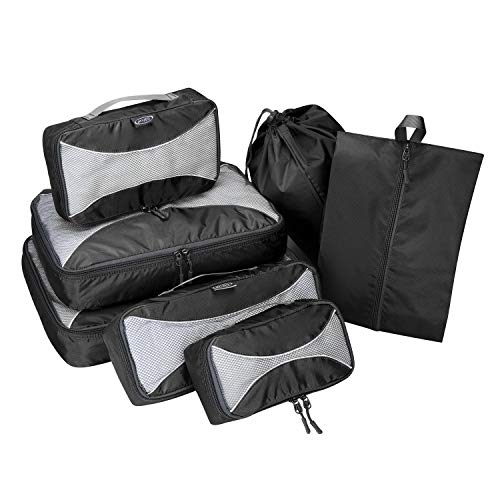 G4Free 3/6/7pcs Packing Cubes Organizzatore di Valigie Borsa Porta Abiti Pieghevoli Borsone per Scarpe Cubi da Imballaggio per Abbigliamento Bagagli Set da Viaggio