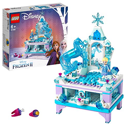 LEGO Disney Frozen II Il Portagioielli di Elsa con Mini-doll della Principessa Elsa e Figura di Nokk, Cassetto con Chiusura, Piattaforma Girevole, Giocattoli da Collezione per Bambini, 41168
