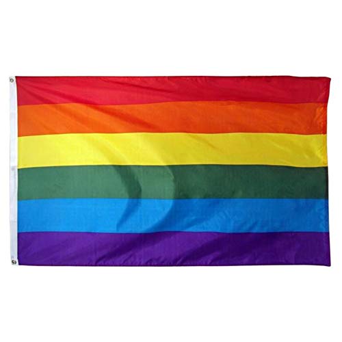 Fablcrew - Bandiera Arcobaleno LGBT, Motivo Gay Lesbeen, bisessuale, 60 x 90 cm