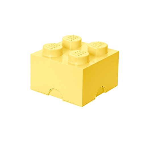 LEGO Brick MattoncinoContenitore a Bottoncini,Contenitore Impilabile, lt, Giallo Chiaro, 5.7