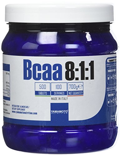 Yamamoto Nutrition Bcaa 8:1:1 integratore alimentare di aminoacidi a catena ramificata con vitamine B1 e B6 500 compresse