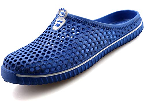 Sandali da Uomo Traspirante Antiscivolo Clogs Sabot Ciabatte Classico Piatto Pantofole Scarpe da Acqua Spiaggia e Piscina All'aperto Blue 43