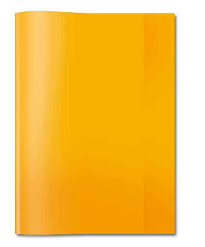 HERMA - Copertina trasparente per quaderni, formato A4, in plastica robusta e lavabile, 10 pezzi, colore: Arancione