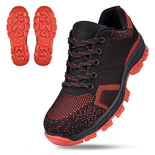 Scarpe da uomo, scarpe da lavoro antinfortunistiche Scarpe da lavoro industriali traspiranti Scarpe da trekking per esterni(42-Red)