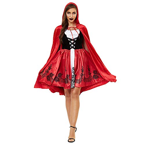 MeiDao Costume di Halloween Abito XL Abito Mantello Cappuccetto Rosso Costume Uniforme Personaggio Cosplay,M