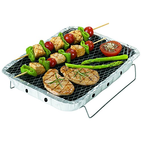 Rayen AB126 - Barbecue monouso con carbonella, 4,5 x 24 x 31 cm, Colore: Grigio