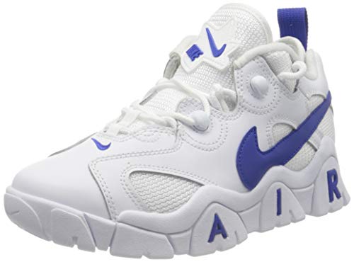 Nike Air Barrage Low (GS), Scarpe da Basket Bambino, White/Hyper Blue, 36.5 EU