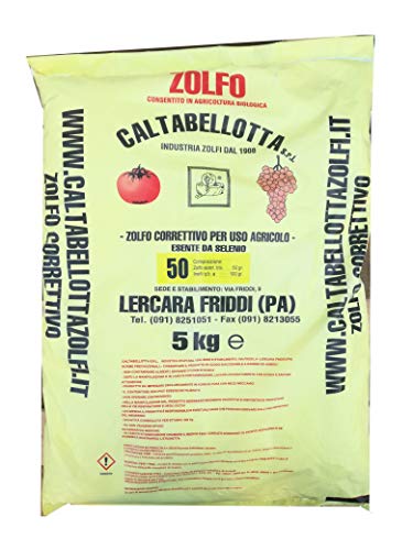CALTABELLOTTA ZOLFO CORRETTIVO 50 Giallo kg. 5 Polvere SECCA X Agricoltura Verdura Frutta UVA