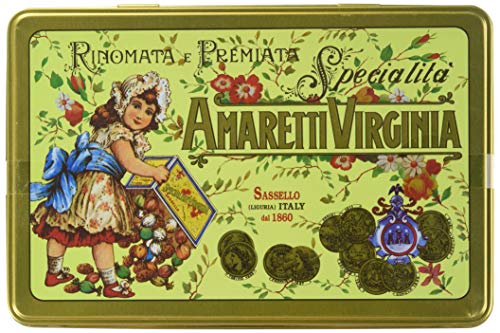 Amaretti Virginia  Rinomata e Premiata Specialita Soft Amaretti - Green Gold Tin - 220 g