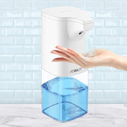 ATOKIT Dispenser automatico per disinfettante per le mani, 350 ml, a infrarossi, senza tocco, per cucina, WC, casa, ospedale