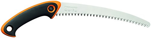 Fiskars Seghetto professionale per legno fresco, Dentatura grossa, Lama in acciaio di qualità, Nero/Arancione, SW-240, 1020200