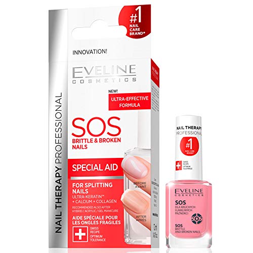 Eveline Cosmetics Nail Therapy Professional Farbe per le Unghie Fragili e Rotte - Pacco da 1 x 12 ml - Totale: 12 ml