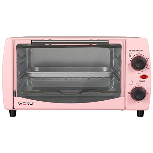 WOLTU BF10rs Mini Forno Elettrico Fornetto Piccolo, Capacità 12 Litri, Potenza 800 W, Timer 30', Temperatura Regolabile, Rosa