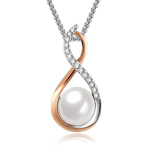 Collana di Perle Infinity da Donna Collana per Ragazze con Zirconi Cubici Regalo di Compleanno per lei per la Festa della Mamma