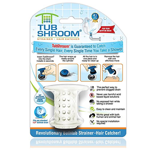 TubShroom Filtro, Silicone, Bianco, Standard