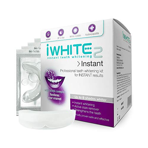 Kit per lo sbiancamento dei denti iWhite Instant 2 con 10 bite - Fino a 8 tonalità di bianco in più - Ripristino dello smalto - Sbiancamento professionale - Ingredienti clinicamente provati - Reale azione sbiancante