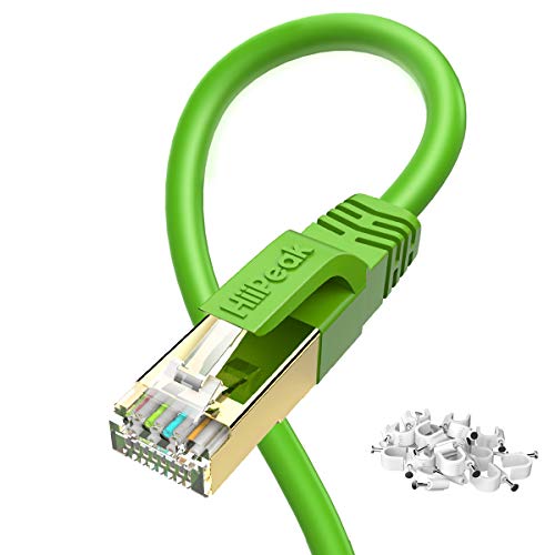 HiiPeak Cavo Ethernet LAN di Rete Cat 8 Internet RJ45, velocità 40 Gbps / 2000Mhz Verde (10m)