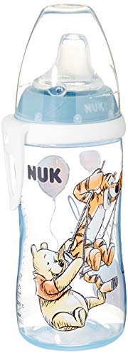 NUK 10255529 Disney Winnie the Pooh First Choice Active Cup - Beccuccio in silicone a prova di perdite, 300 ml, dai 12 mesi, 109 g, colore: Blu