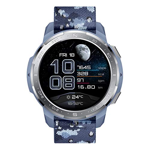HONOR Watch GS PRO - Smartwatch GPS Multisport con Corpo Robusto e Resistente, 25-Giorni Batteria Durata, 1,39 Pollici AMOLED, IP68, Frequenza Cardiaca 24-Ore, Compatibile con Android e iOS (Blu)