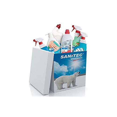 Sanitec Kit Detergenza Disinfettanti Per Pavimenti, Superfici e Mani - conf. 6 pezzi