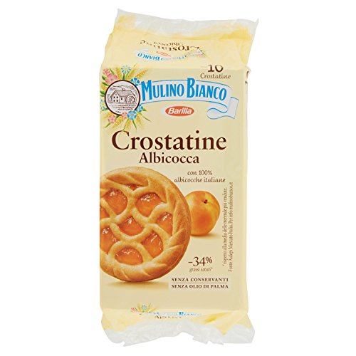 Mulino Bianco Crostatine con Confettura di Albicocca - Colazione e Snack Dolce per Merenda - 10 Crostatine