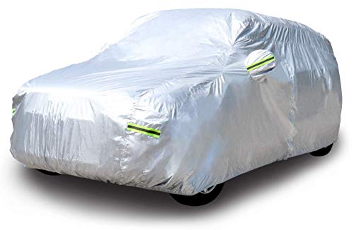AmazonBasics - Telo copriauto argentato, resistente alle intemperie - in tessuto Oxford 150D, per SUV fino a 470 cm