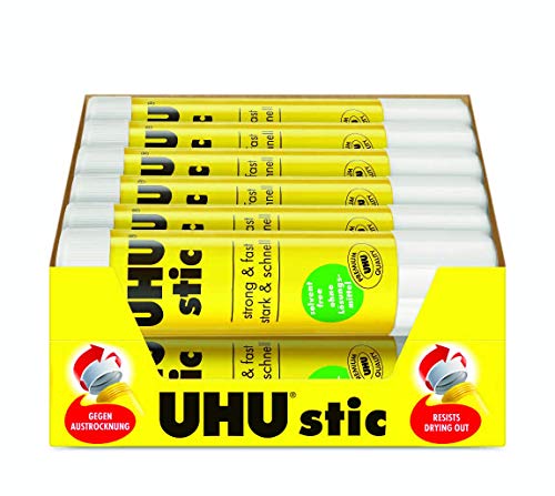 UHU Stic Glue Stick Solid Washable Non-toxic 21g Ref 45611 [Pack 12]