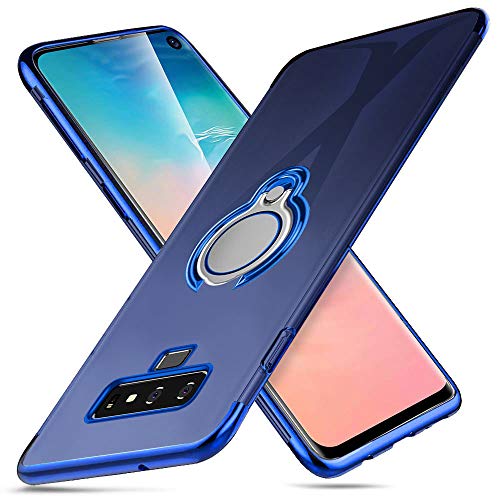 kadixini Custodia Samsung Galaxy Note9 Ring 360°Regolabile Anello Magnetica Supporto Ring TPU Case Silicone Custodia Samsung Galaxy Note9 Blu